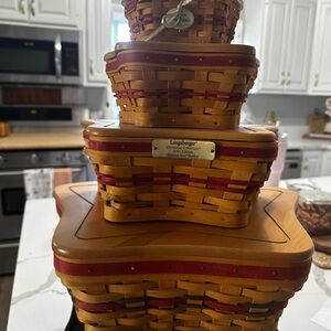 Longaberger Star 2001 Christmas Collection with iron stand